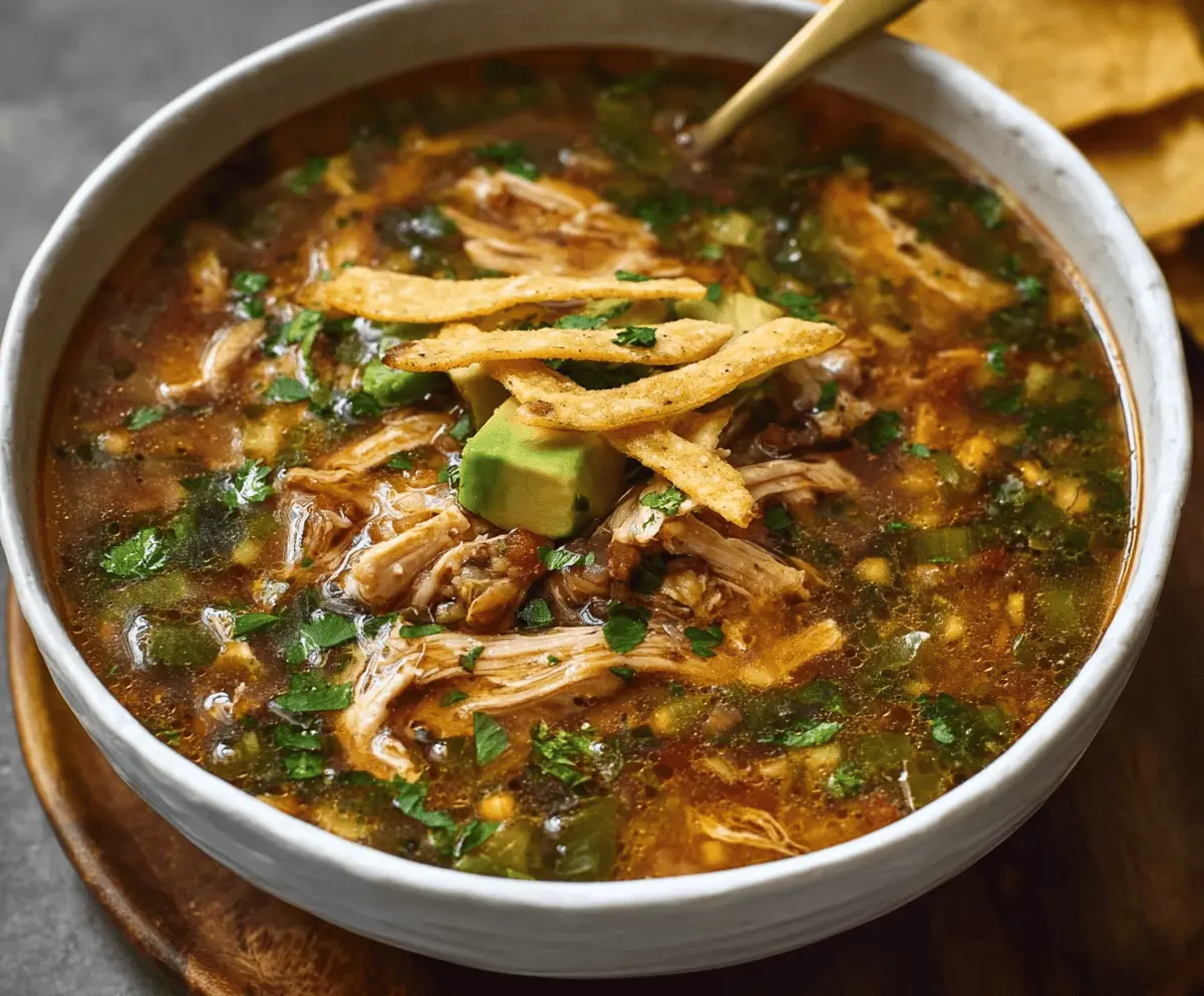 Poblano Chicken Tortilla Soup Recipe