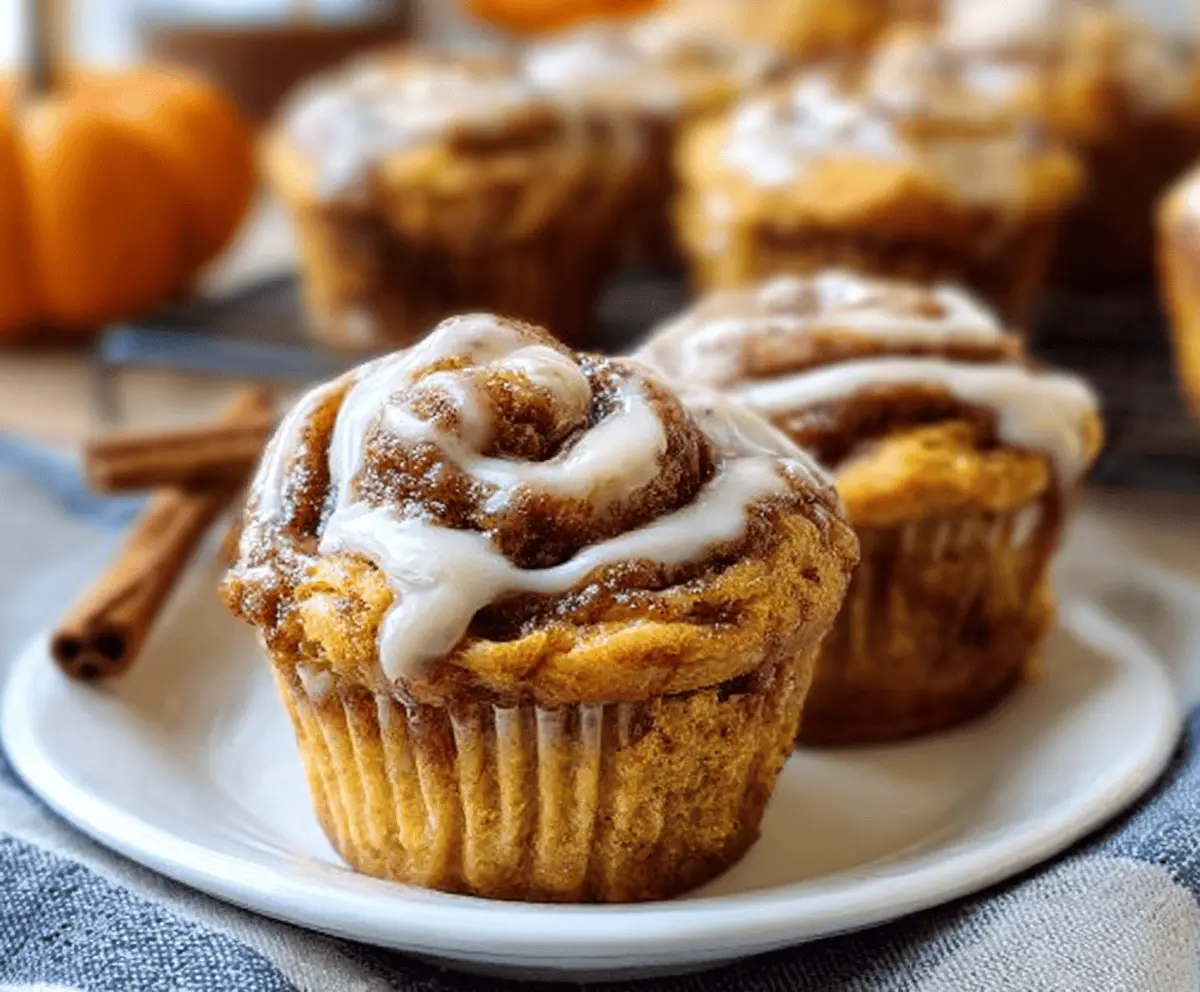 Pumpkin Cinnamon Roll Muffins