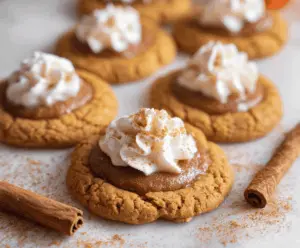 Delicious homemade pumpkin pie cookies with cinnamon and nutmeg, perfect for fall desserts
