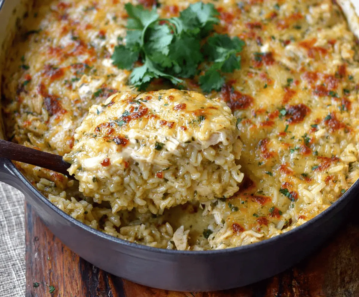 Salsa Verde Chicken and Rice Casserole