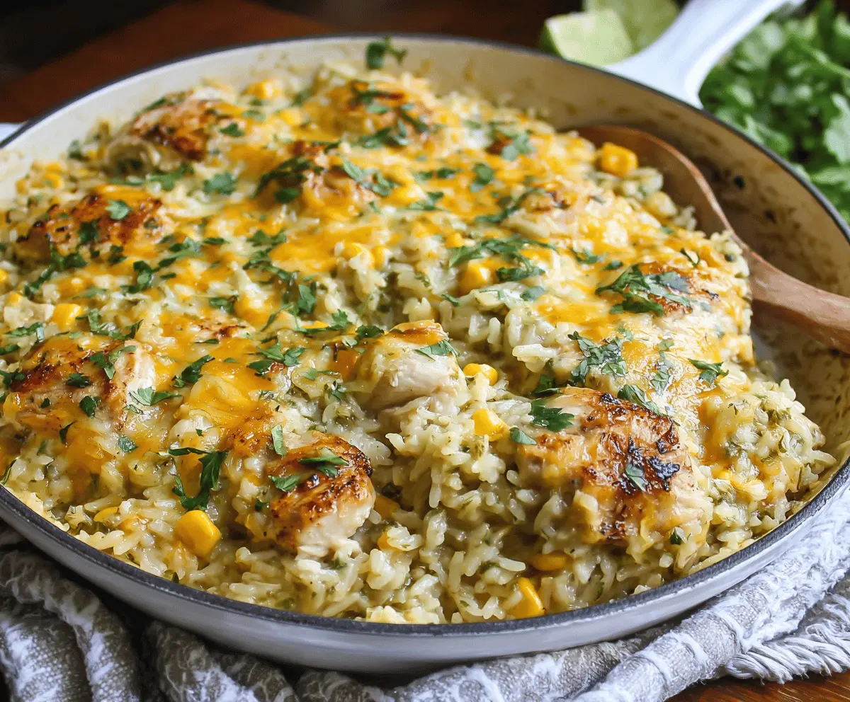 Salsa Verde Chicken and Rice Casserole