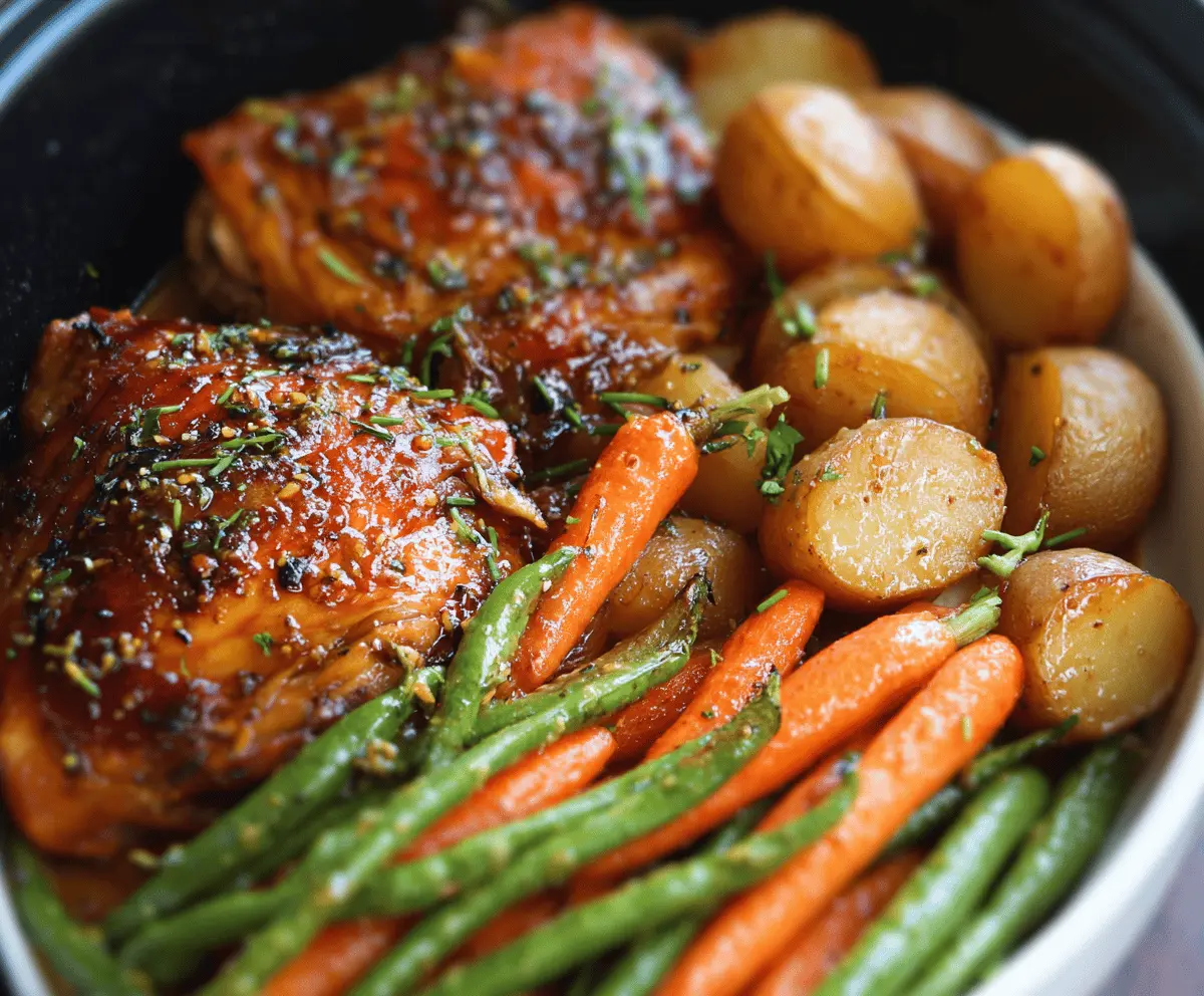 Easy Slow Cooker Honey Garlic Chicken with Veggies Recipe
