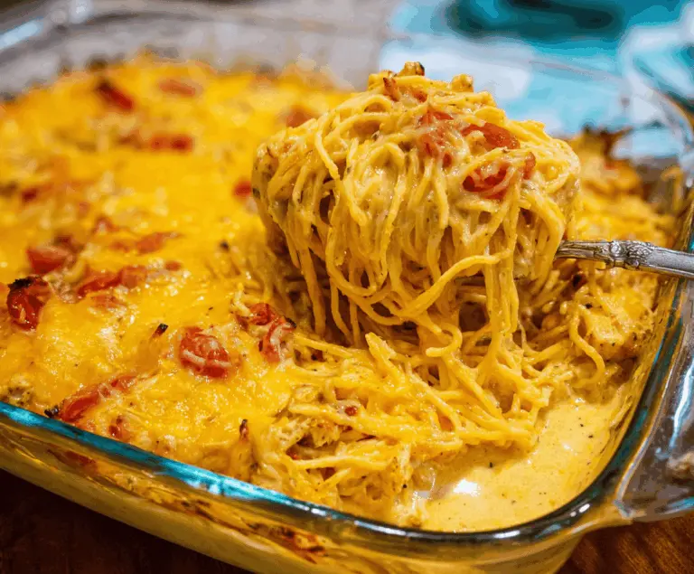 Spicy Southern Chicken Spaghetti Casserole