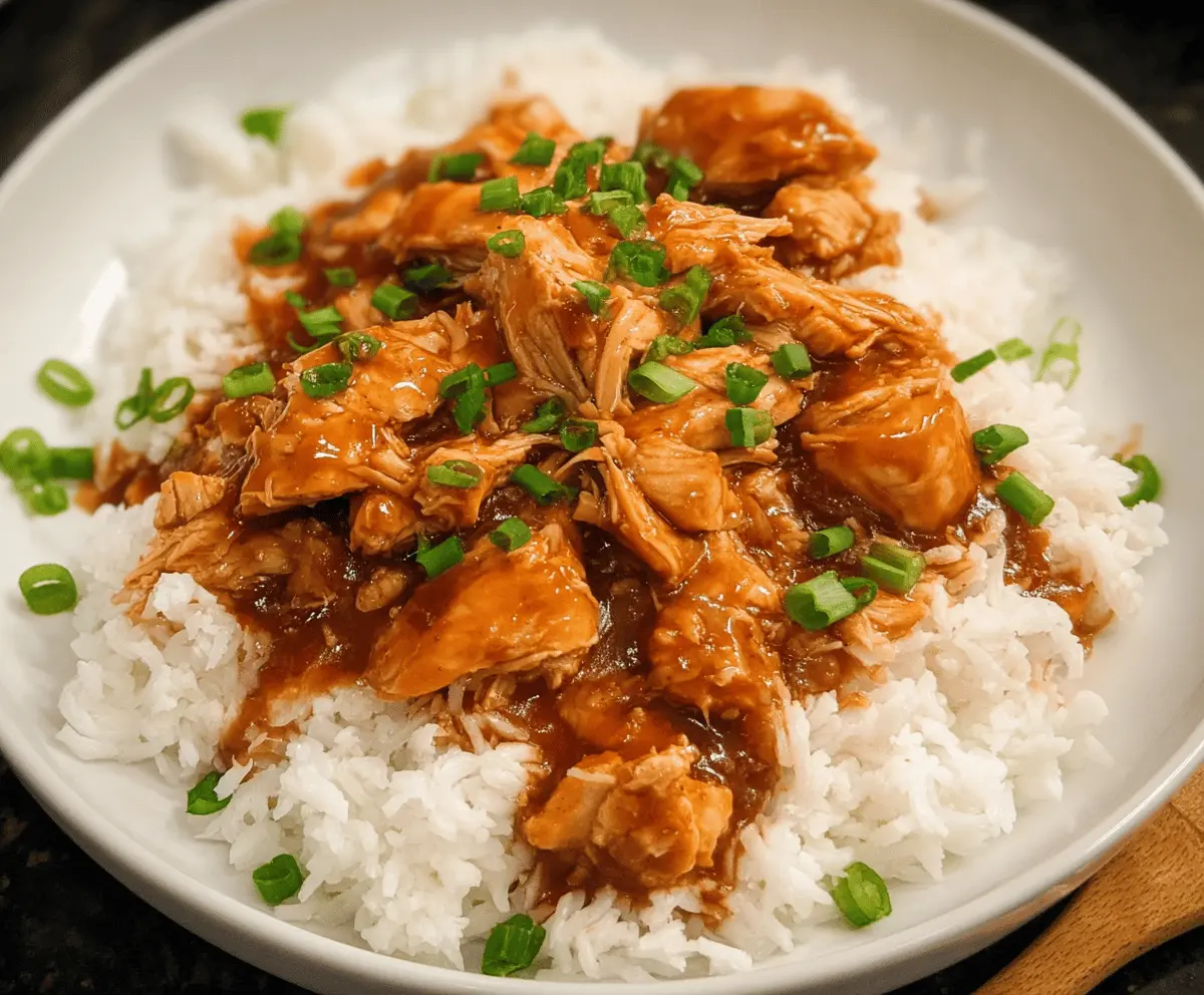 Juicy, tender Hawaiian-style crockpot chicken topped with pineapple and served with colorful vegetables