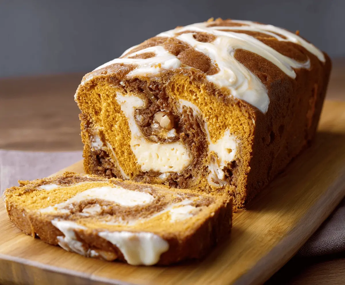 Taste Delicious Swirled Pumpkin Cream Cheese Bread