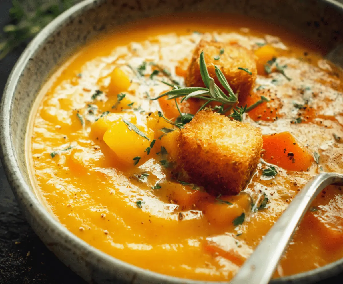 Tasty Roasted Winter Vegetable Soup Dish