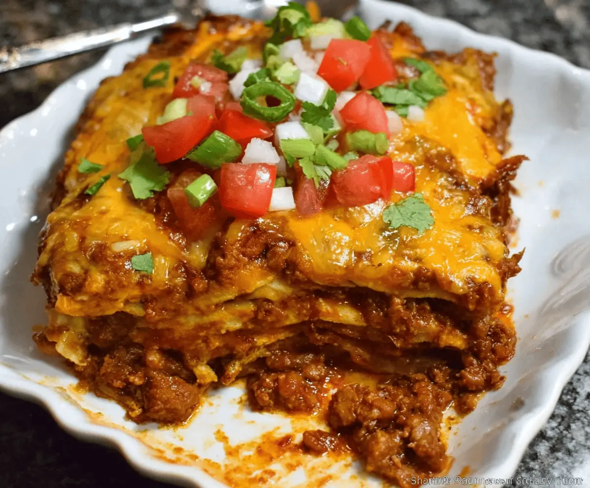 The BEST Beef Enchilada Casserole