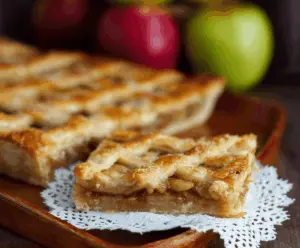 Delicious homemade Apple Slab Pie with golden crust and fresh sliced apples, perfect for fall desserts