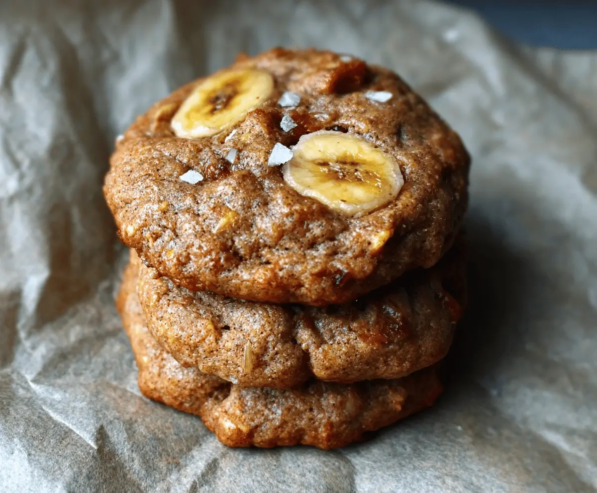 Delicious homemade banana bread cookies with chocolate chips on a rustic wooden surface, perfect for a sweet snack or breakfast