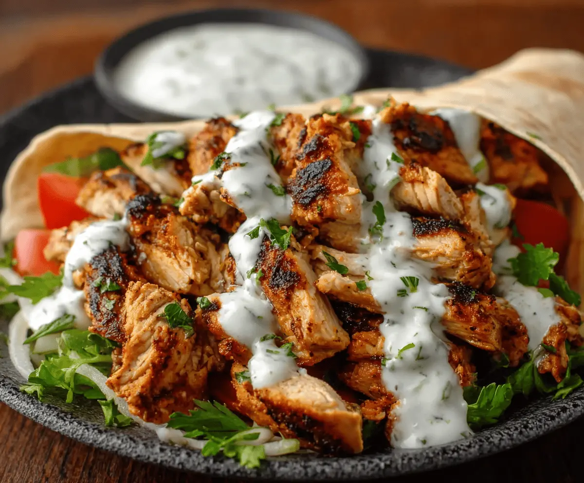 Easy Chicken Shawarma with Creamy Garlic Sauce Recipe