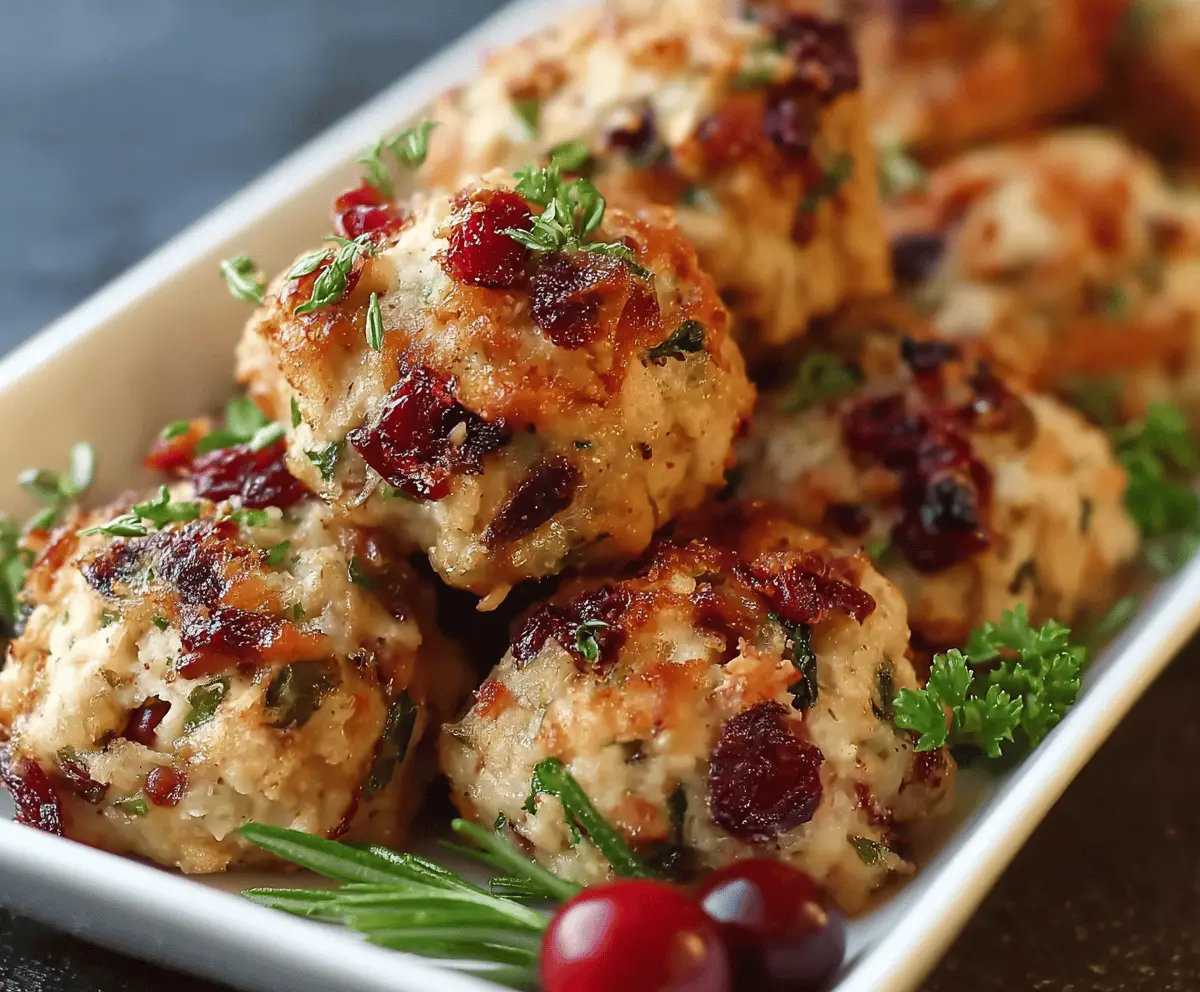 Easy Cranberry Turkey Stuffing Balls Recipe for Thanksgiving