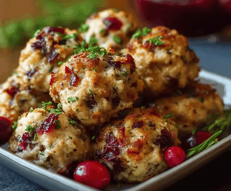 Cranberry Turkey Stuffing Balls