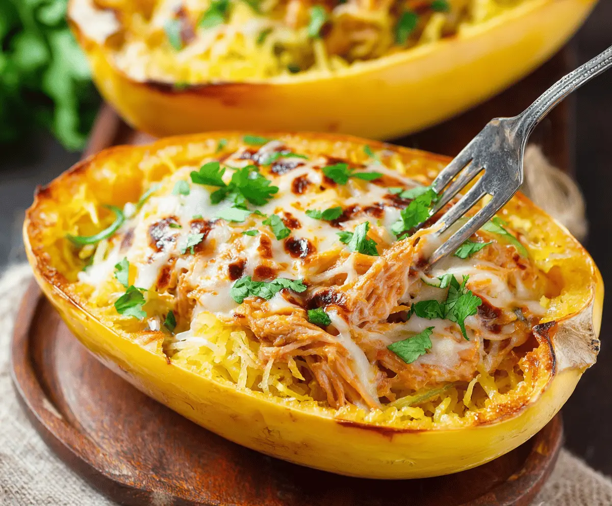 Healthy spaghetti squash dish with colorful vegetables, perfect for a nutritious dinner recipe