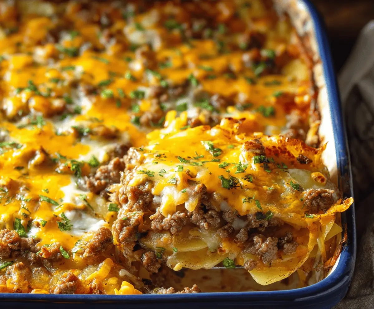 Easy and Delicious Ground Beef & Potatoes Casserole Recipe