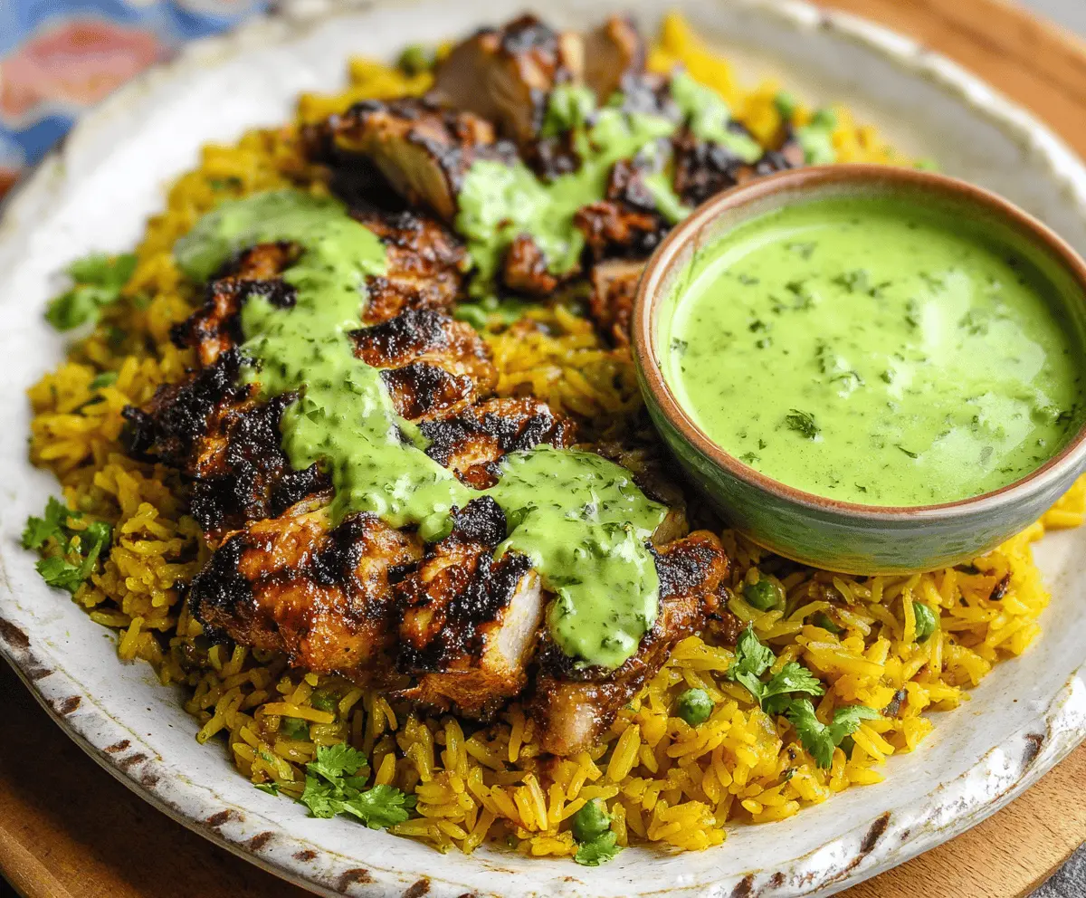 Easy Peruvian Chicken and Rice with Tangy Green Sauce Recipe