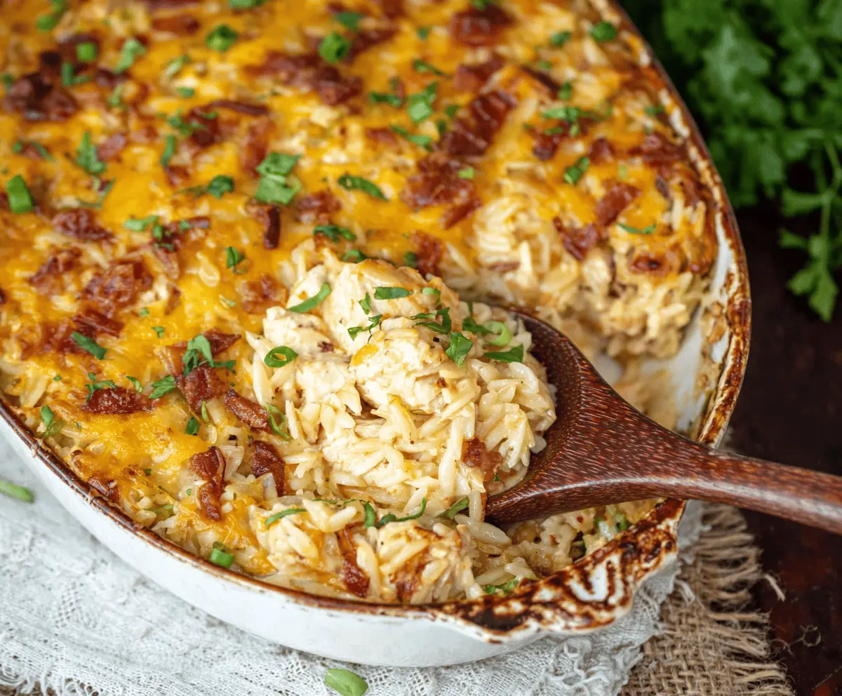 Easy French Onion Chicken Orzo Casserole Recipe