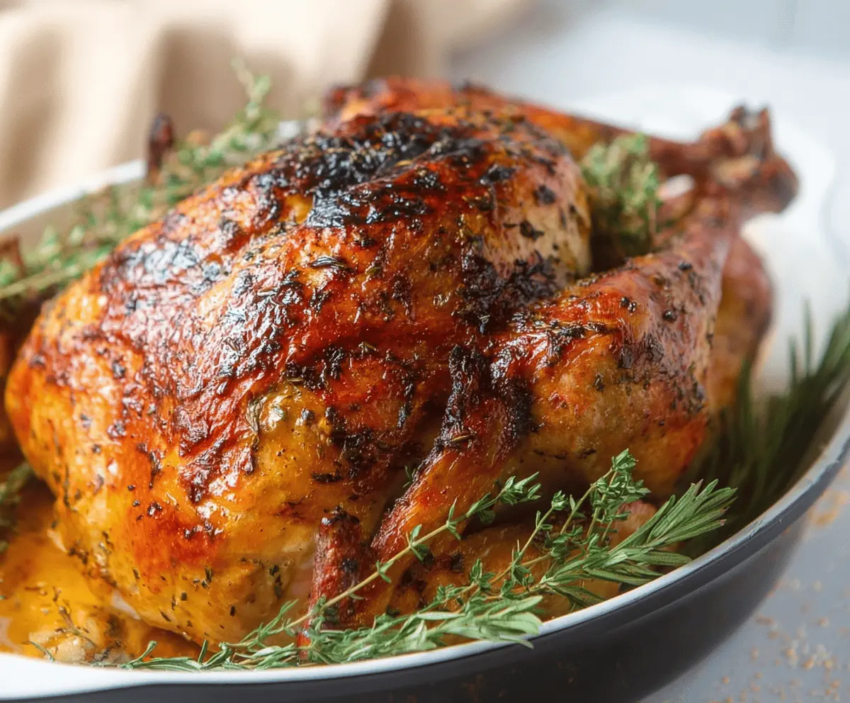 Garlic Herb Butter Roast Turkey Recipe – Juicy & Flavorful Holiday Turkey