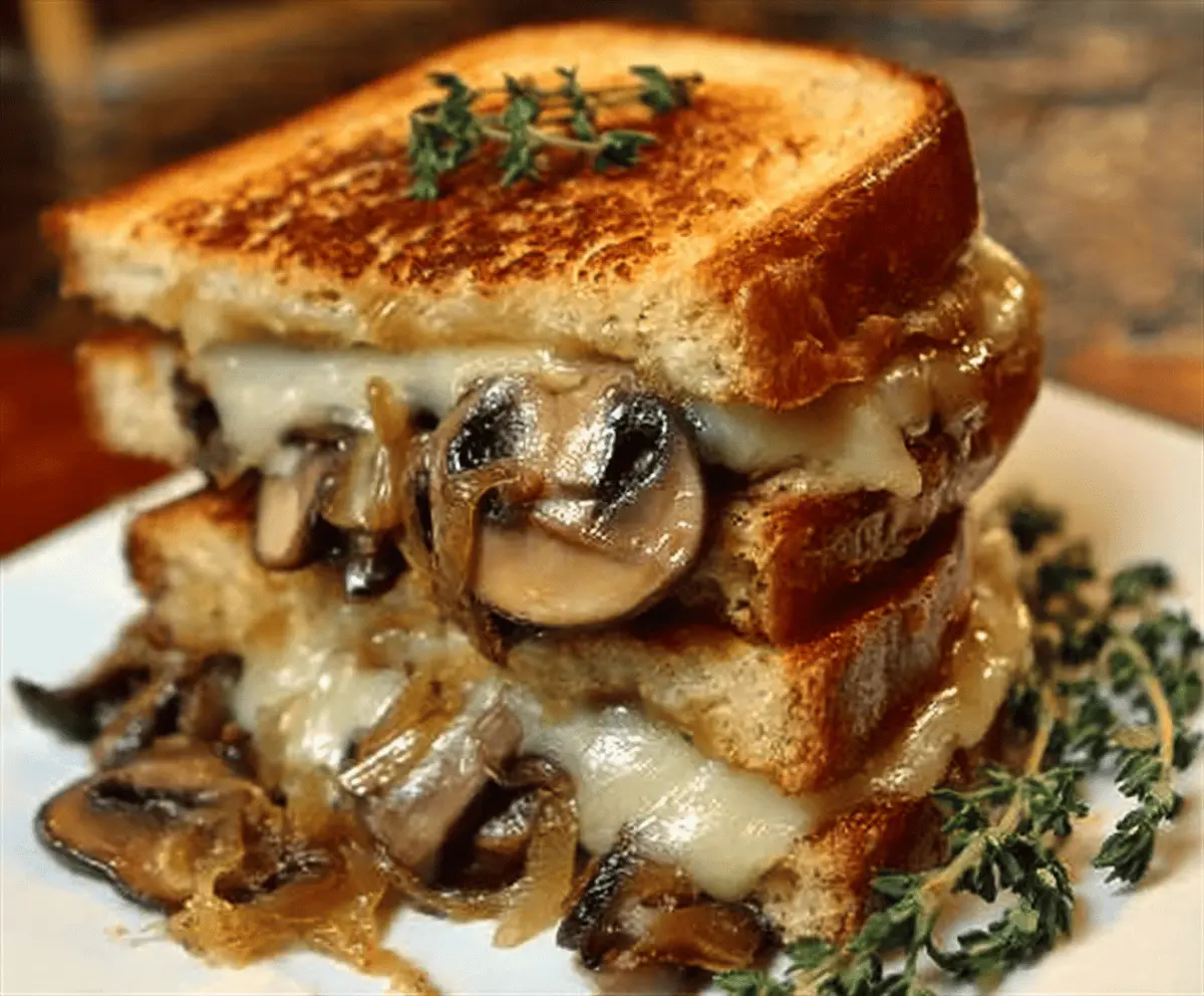 Gourmet Grilled Cheese with Gouda, Roasted Mushrooms & Onions Recipe