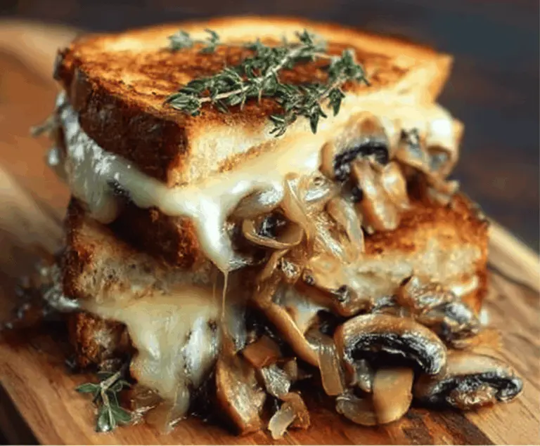Grilled Cheese with Gouda, Roasted Mushrooms and Onions