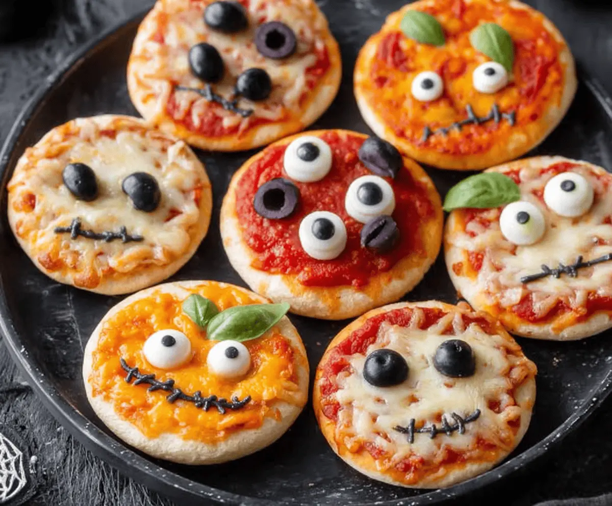 Halloween Mini Pizzas – Fun Kid-Decorated Eyeball Snacks