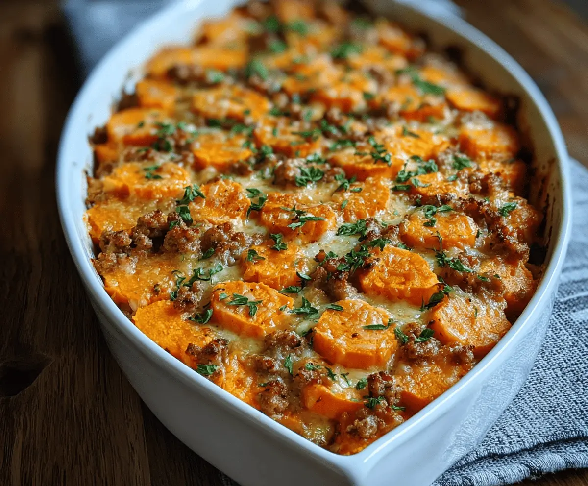 Healthy Ground Turkey and Sweet Potato Dinner Bake Recipe