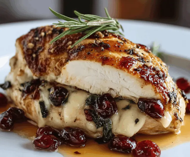 Impressive Cranberry Brie Stuffed Chicken