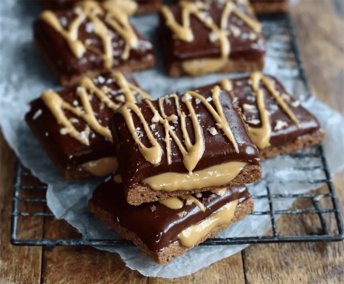 No Bake Buckeye Graham Cracker Treats – Easy Peanut Butter Chocolate Dessert