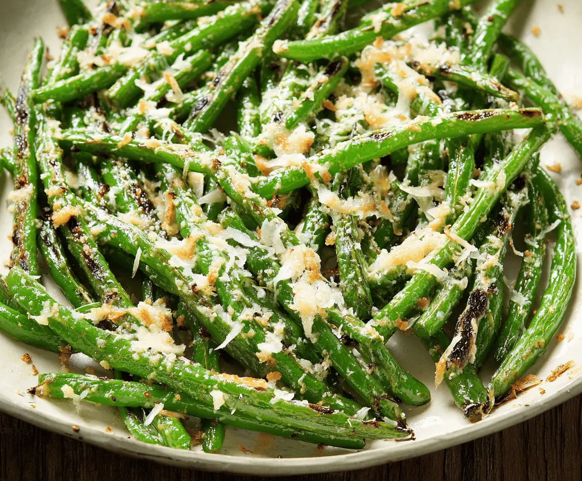 Crispy Roasted Parmesan Green Beans Recipe