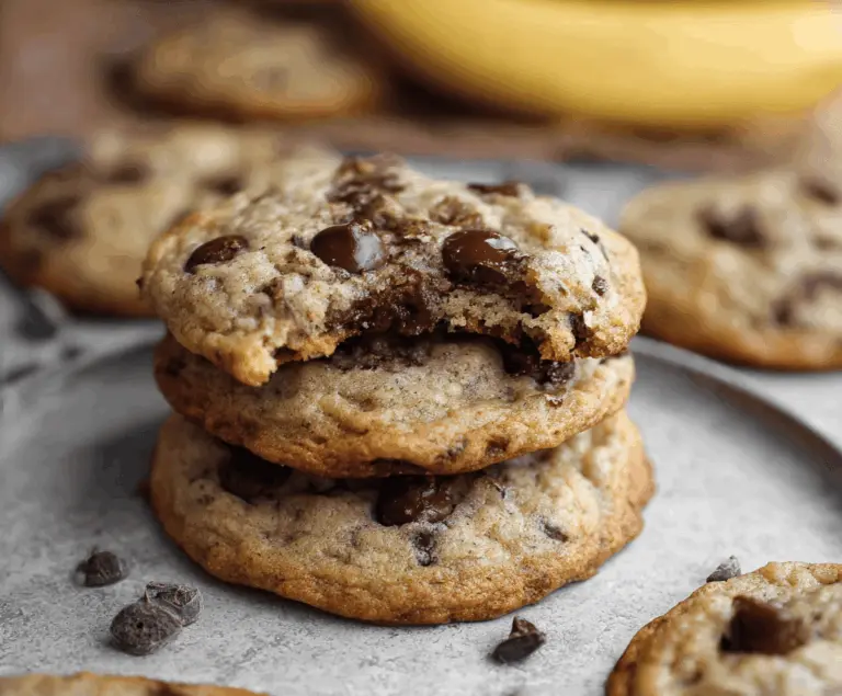 Soft and Chewy Banana Chocolate Chip Cookies