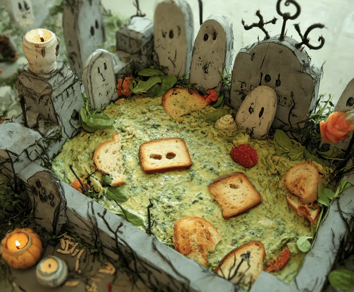 Spooky Spinach Dip Graveyard Party Recipe