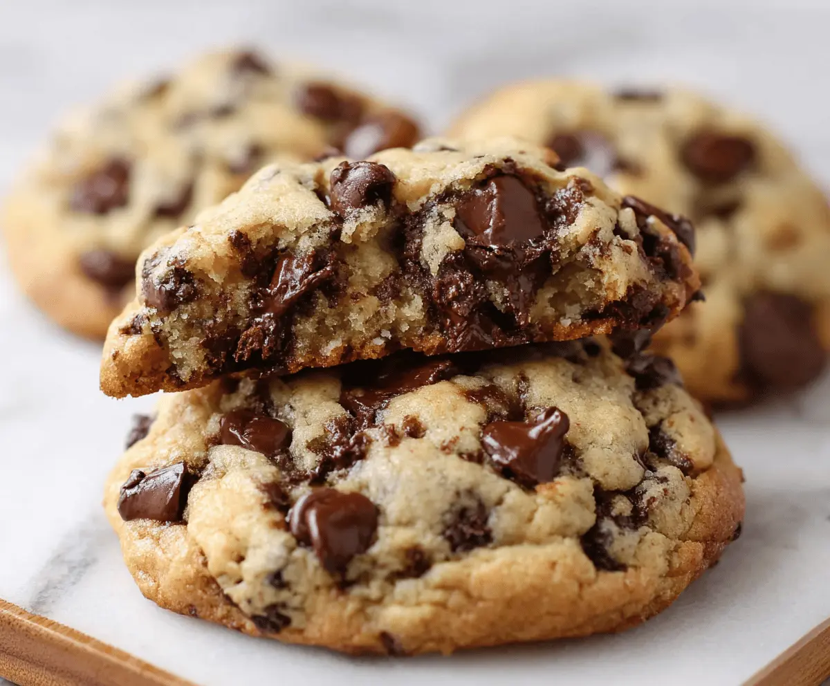 Ultra Thick Bakery Style Chocolate Chip Cookies with Crispy Edges & Gooey Centers