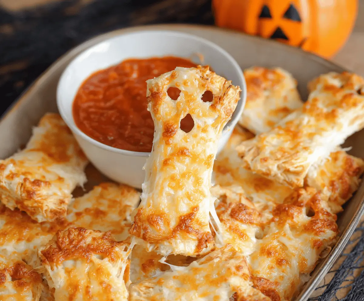 Cheesy Breadstick Bones Halloween Appetizers Recipe