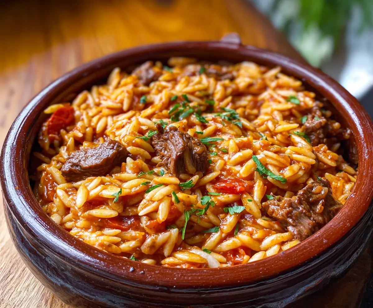 Easy Greek Beef Giouvetsi with Orzo