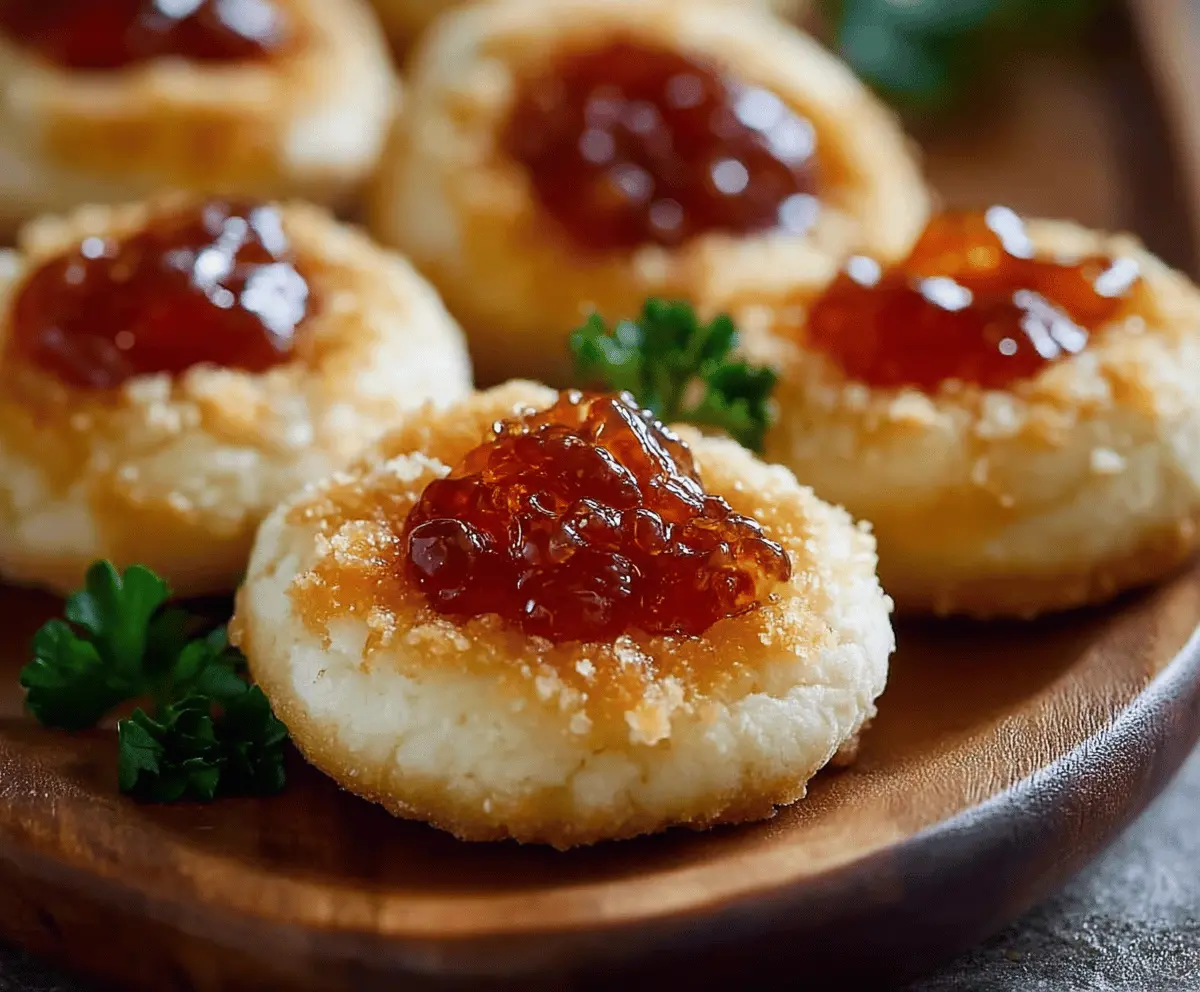 Cheesy Thumbprint Bites with Spicy Jelly