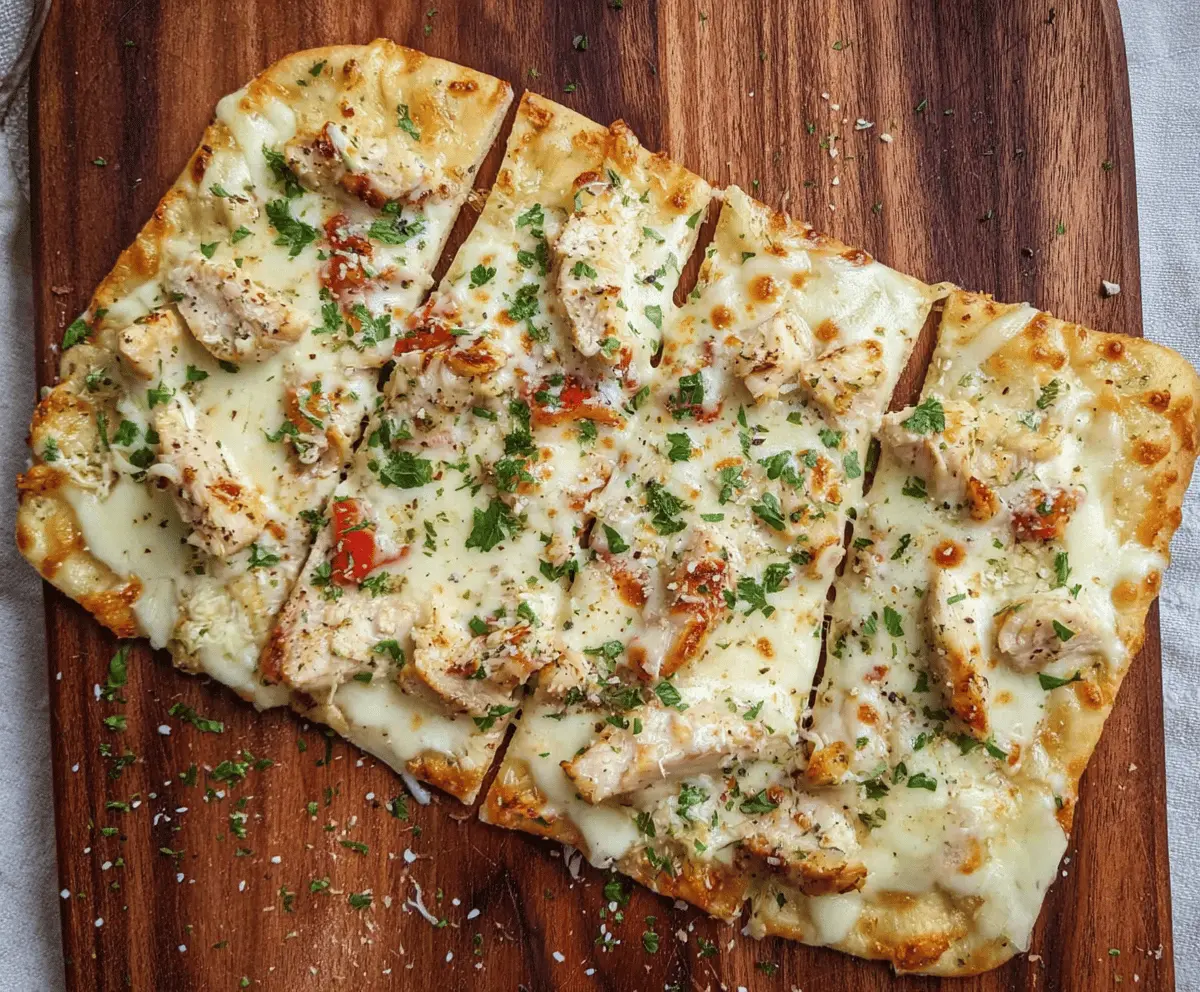 Easy Chicken Alfredo Flatbread Recipe