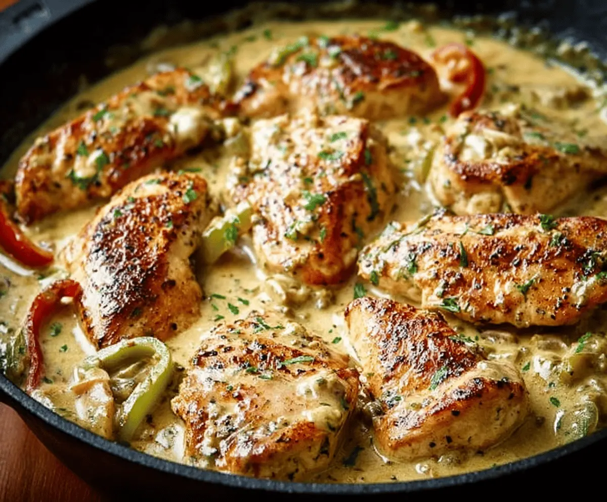 Creamy Pepperoncini Chicken Skillet