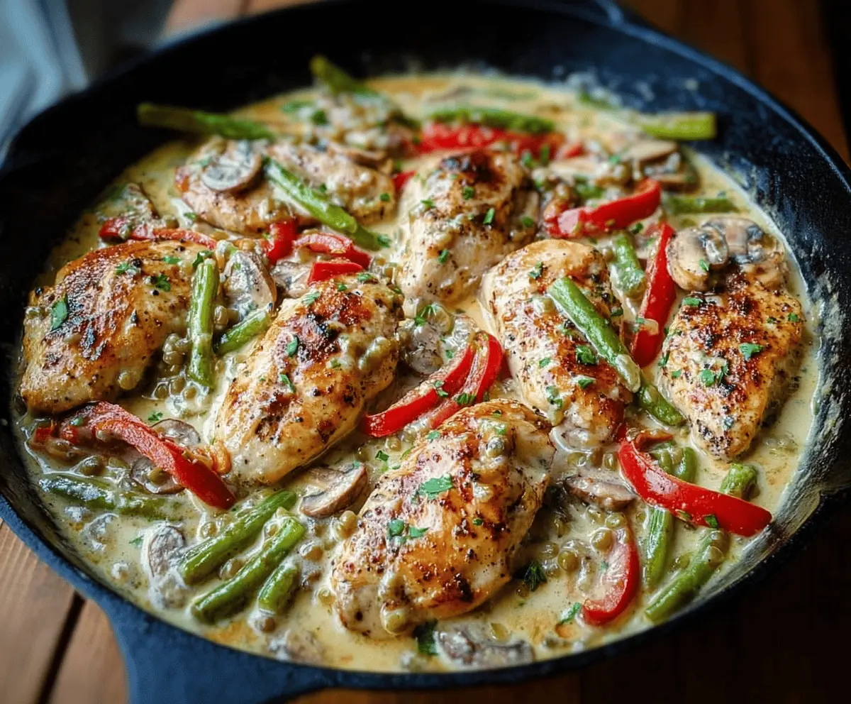 Creamy Pepperoncini Chicken Skillet
