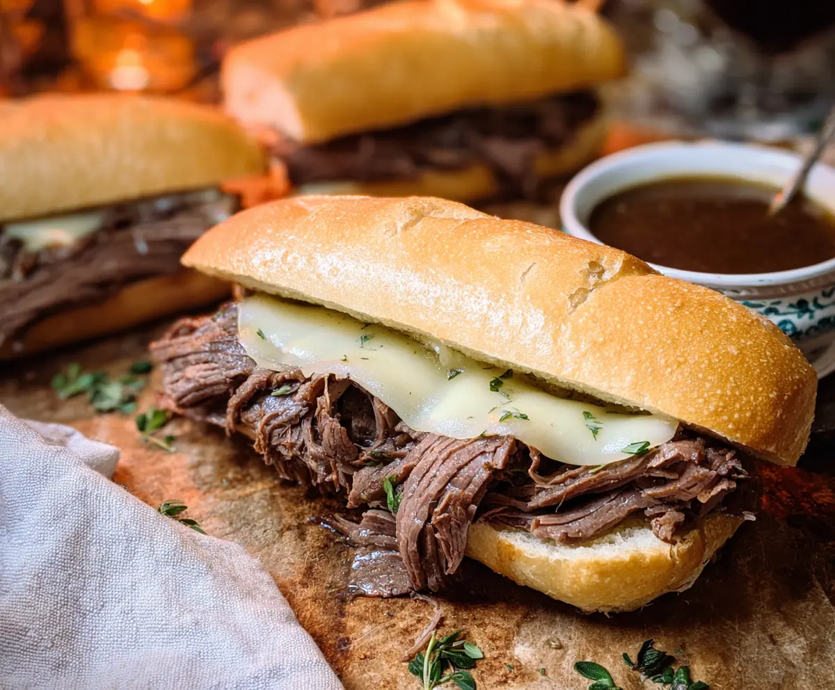 Easy Crock Pot French Dip Sandwiches