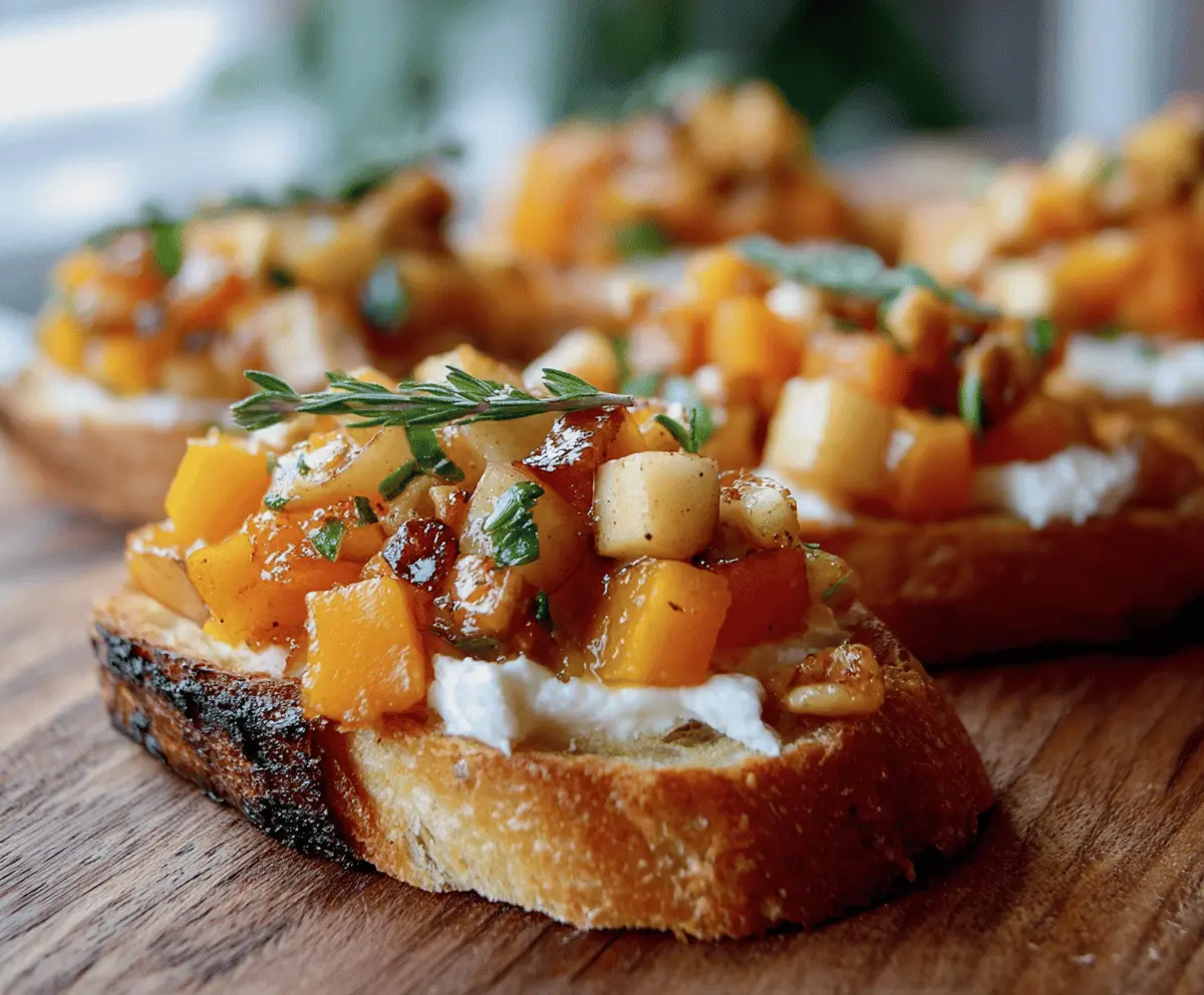 Fall Bruschetta with Butternut Squash & Apples