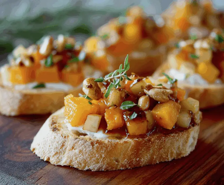 Delicious Fall Bruschetta with Butternut Squash and Apples
