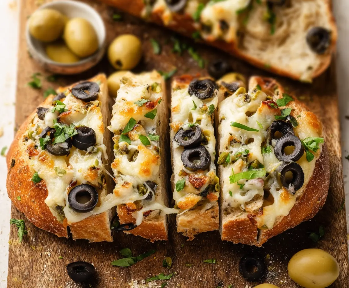 Easy Olive Cheese Bread Appetizer