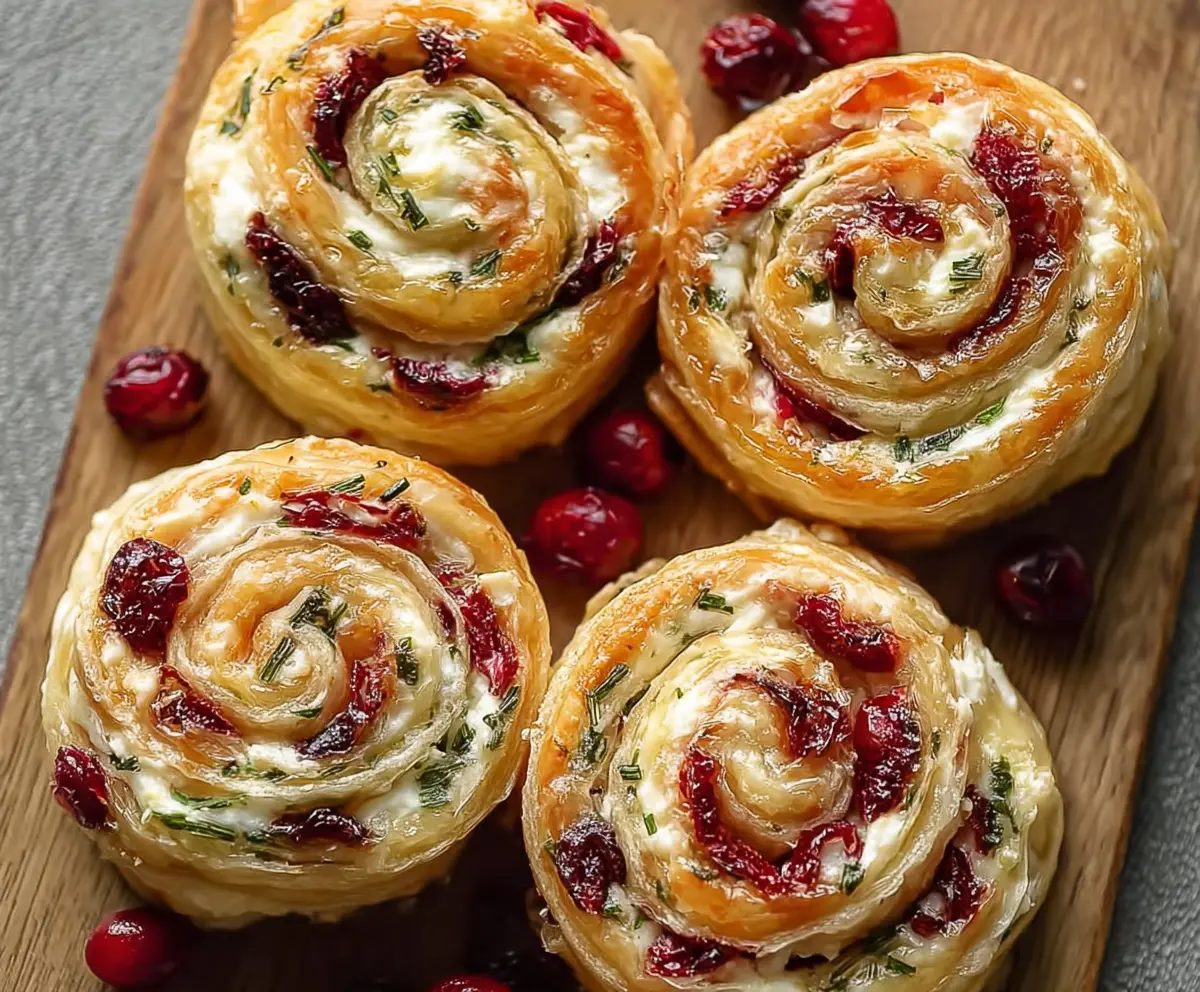 Flaky Cranberry Cream Cheese Pinwheels
