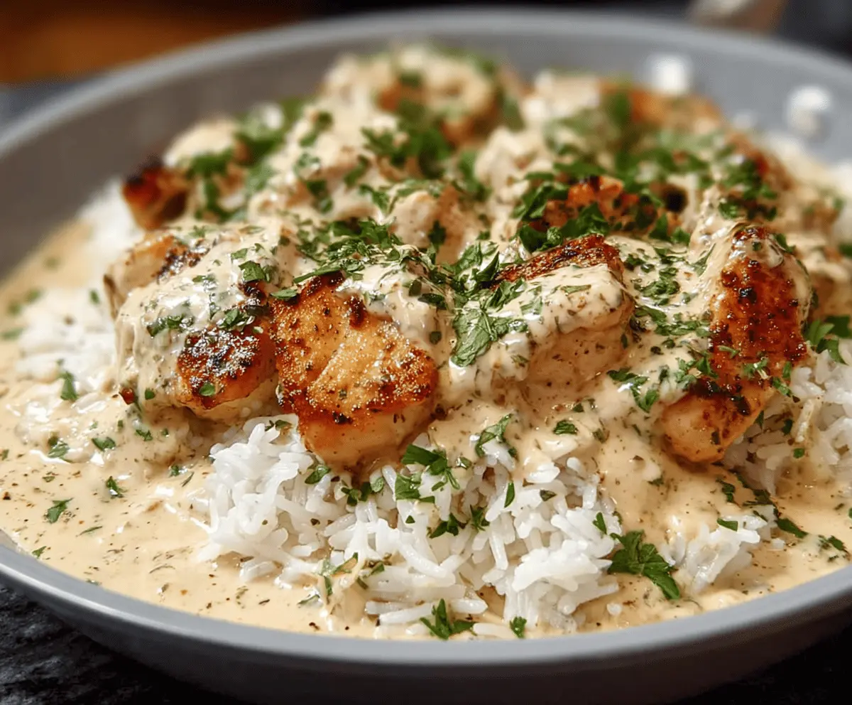 Creamy Smothered Chicken & Rice Recipe