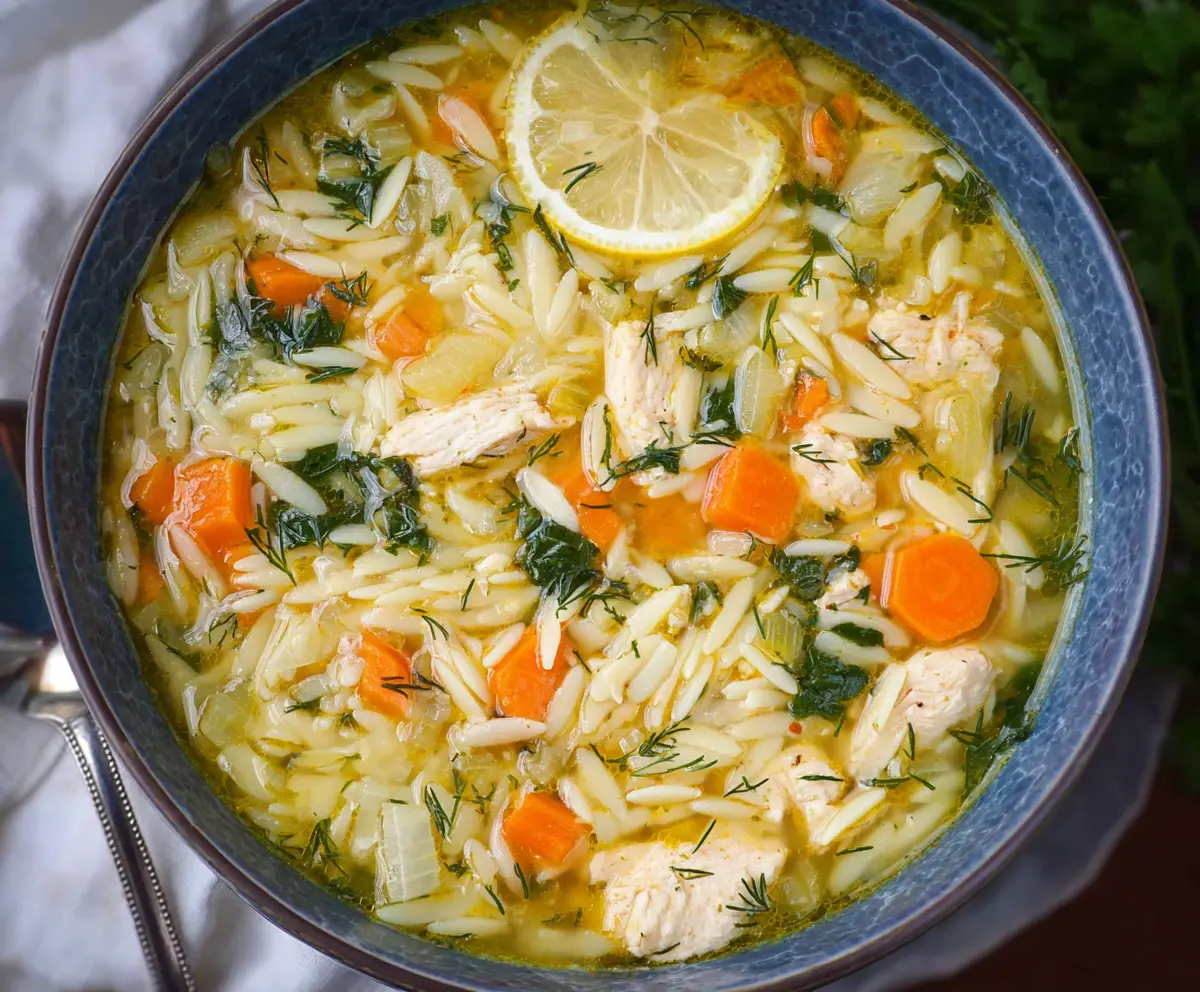 Easy Lemon Chicken Orzo Soup