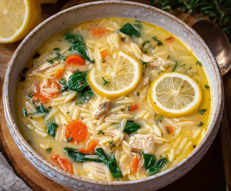 Lemon Chicken Orzo Soup