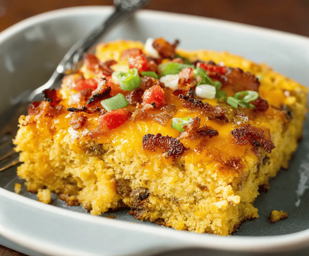 Easy Loaded Cornbread Casserole Recipe