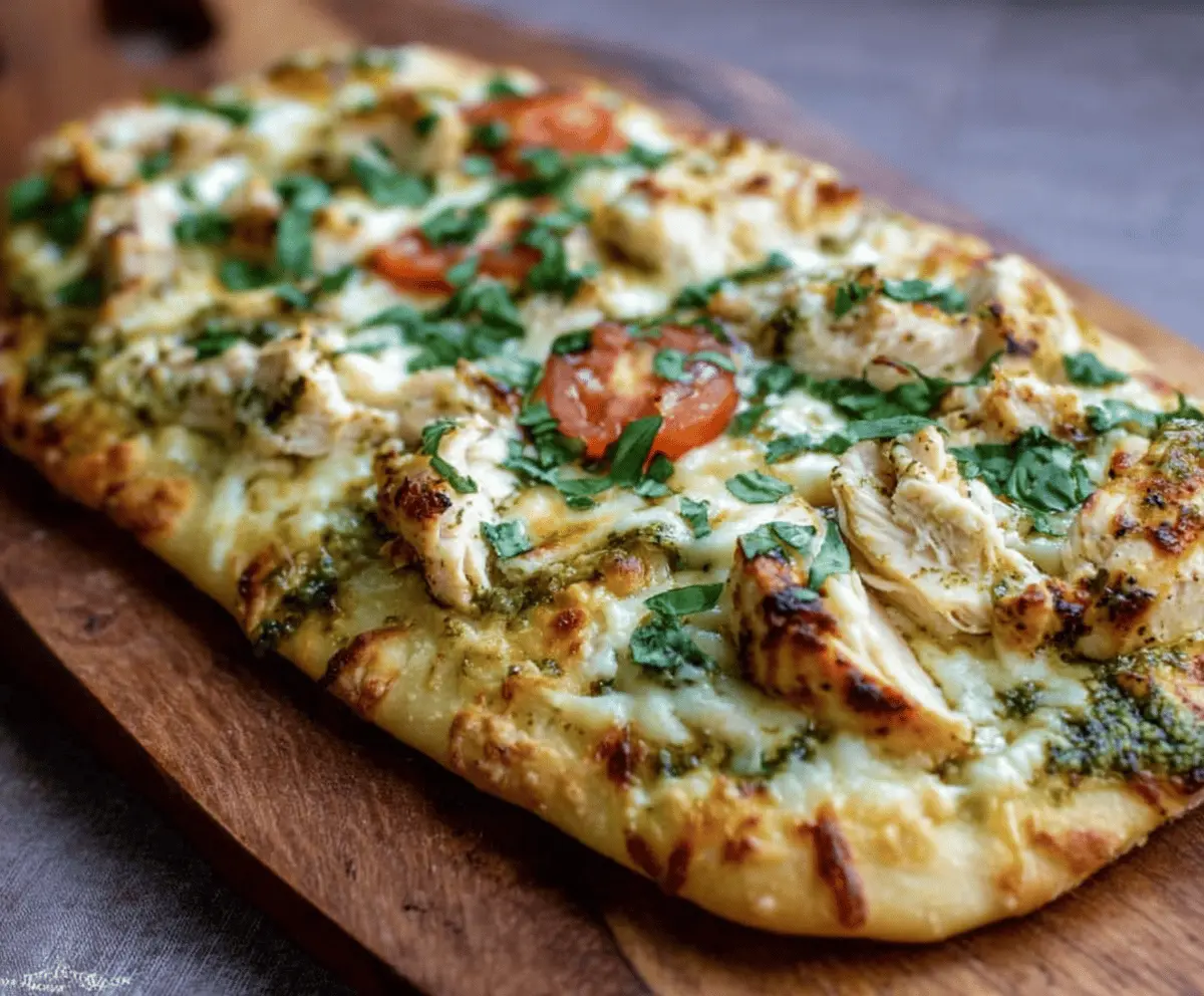 Easy Pesto Chicken Flatbread Recipe