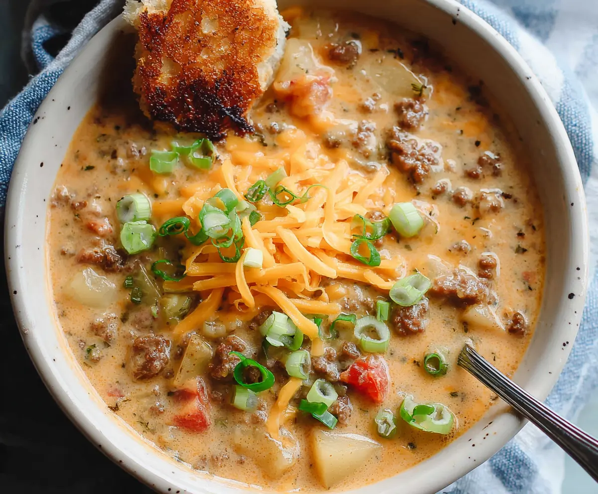 Creamy Rich Cheeseburger Soup Recipe