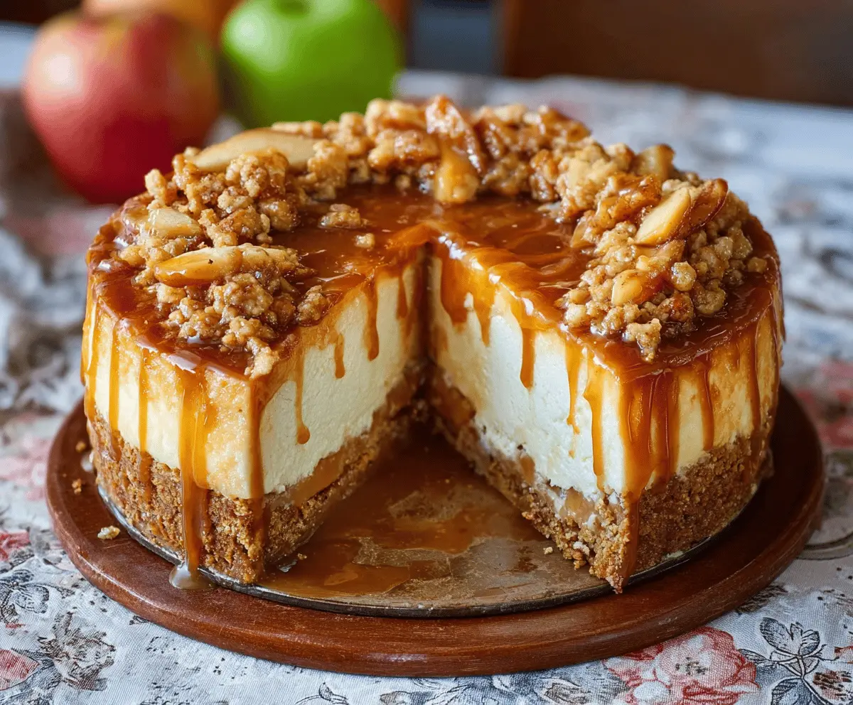 Salted Caramel Apple Pie Cheesecake