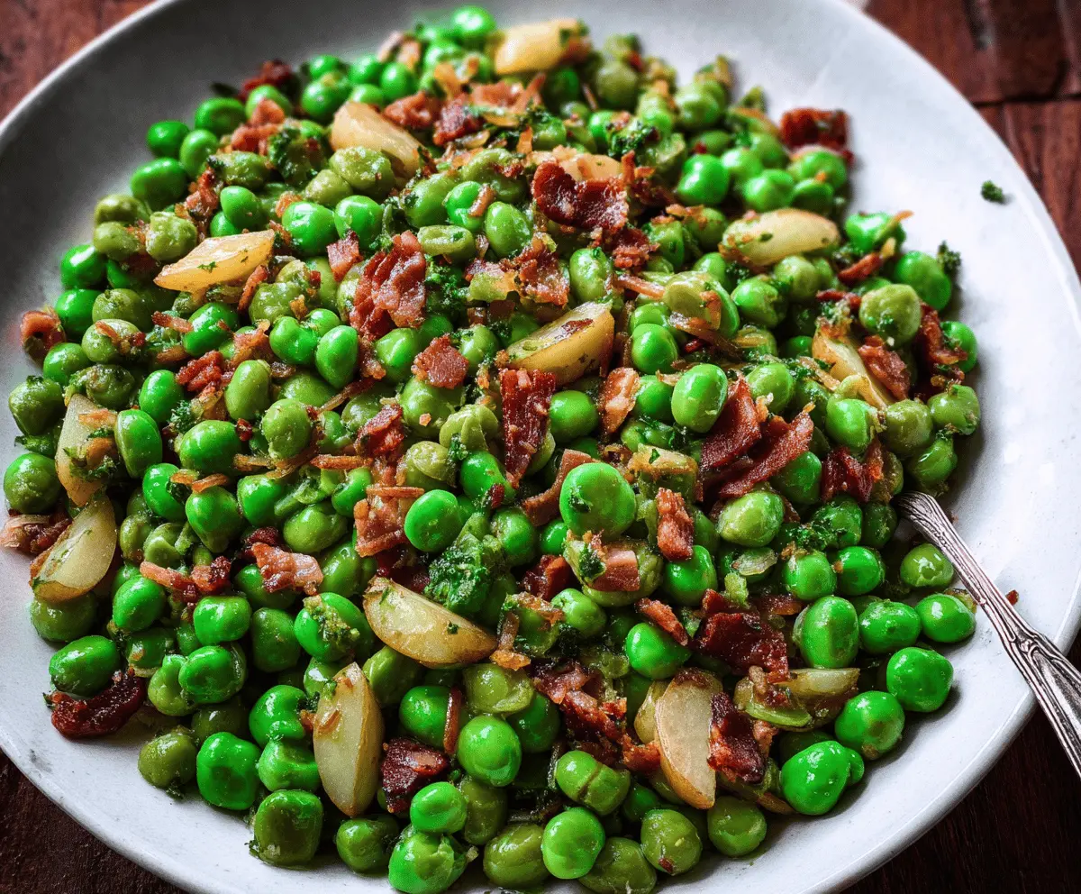 Tasty Thanksgiving Peas with Pear & Pancetta